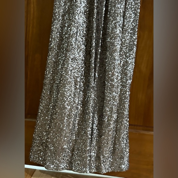 Gold Long Sparkly Evening Wedding Prom Dress Gown - Picture 9 of 10